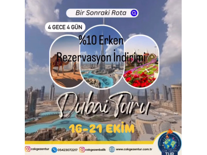 EKİM EKONOMİK HER ŞEY DAHİL DUBAİ TURU