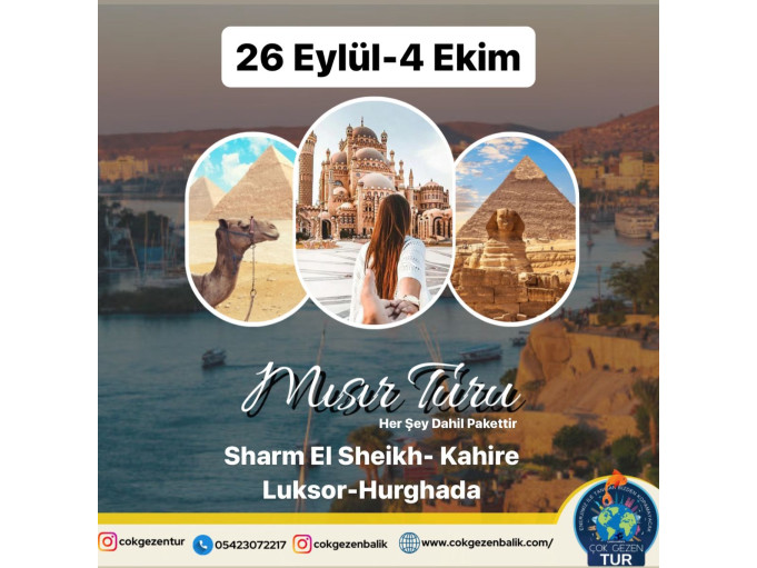BAŞTAN BAŞA MISIR TURU  Sharm El Sheikh -Hurghada-Luxor-Kahire 6 Gece 7 Gün