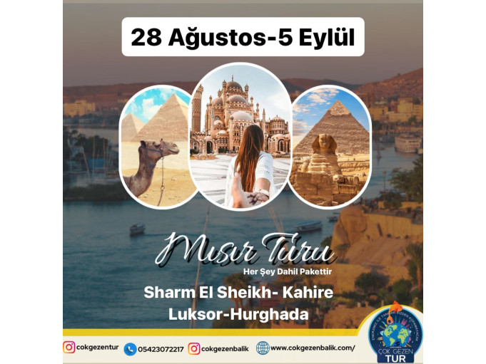 BAŞTAN BAŞA MISIR TURU  Sharm El Sheikh -Hurghada-Luxor-Kahire 6 Gece 7 Gün