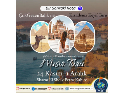 Çok Gezen Balık ile Kızıldeniz Özel Keyif Turu (Çok Gezen Tur Özel)